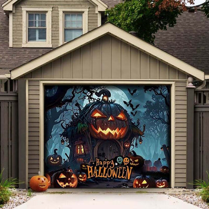 Pumpkin House Halloween Garage Door Covers HC002