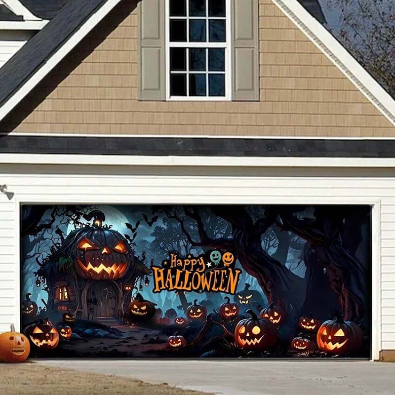 Pumpkin House Halloween Garage Door Covers HC002