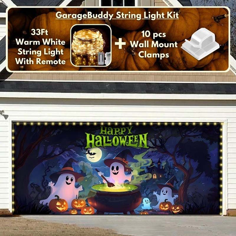 Cute Ghosts Halloween Garage Door Covers HC013