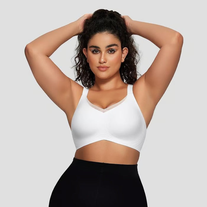 Women Wireless V-Neck Mesh Bralette