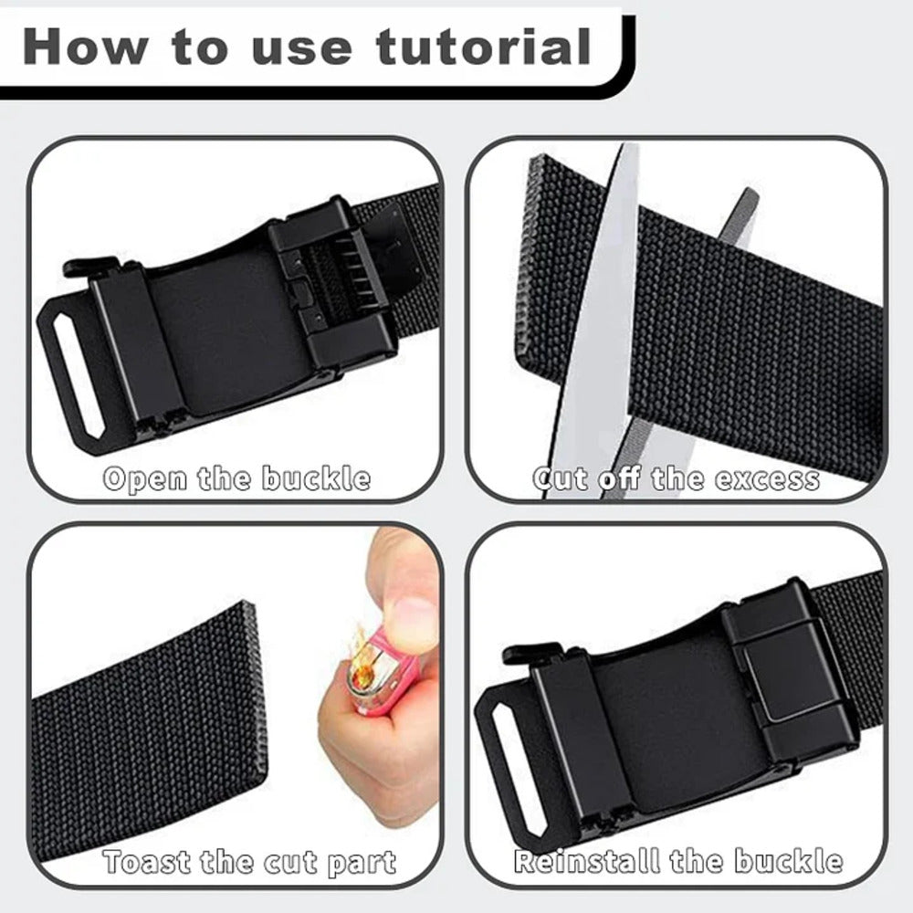 Stretch-Fit Tactical Belt – Ultra-Light Ratchet Web Belt for Outdoor, Work & EDC