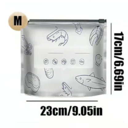 (30pcs )Reusable Aluminum Foil Sealable Storage Bags, 2025 New Resealable Vacuum Zipper Pouches for Food, Stand Up Foil Sealable Bags with Label and Zip Lock for Vegetable Fruit Meat