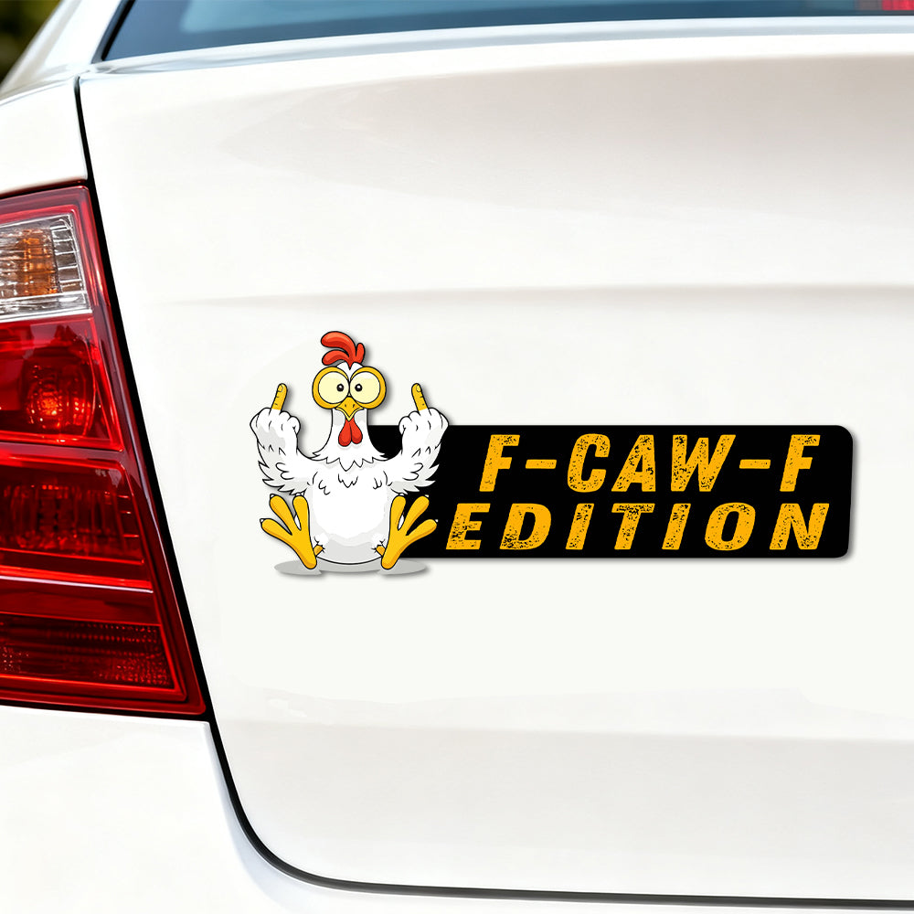 F-CAW-F Funny Chicken Car Badge Laser Cutting Car Emblem