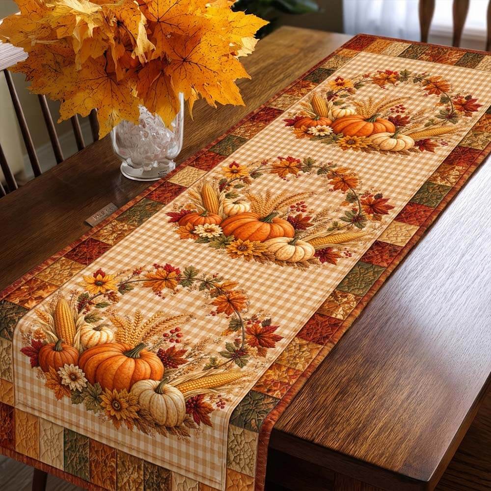 Autumn Pumpkin Harvest Table Runner
