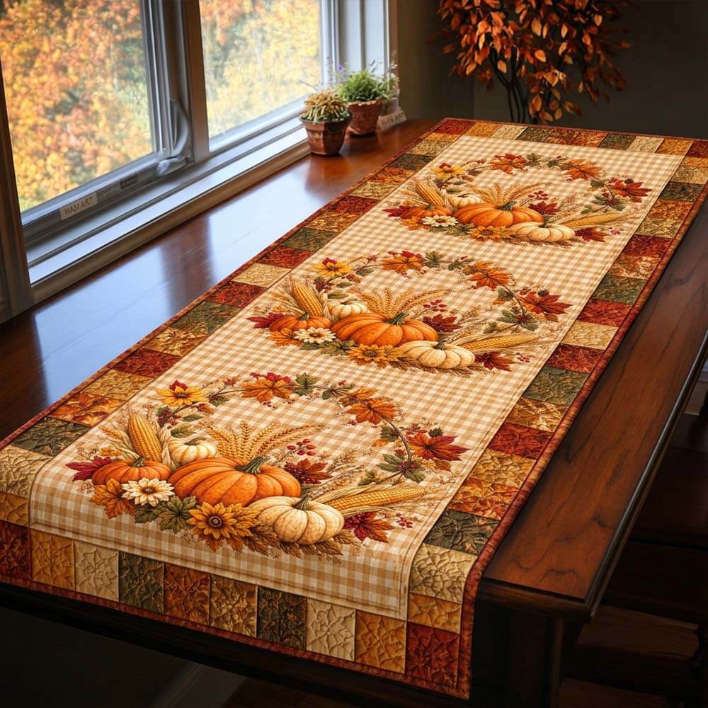 Autumn Pumpkin Harvest Table Runner