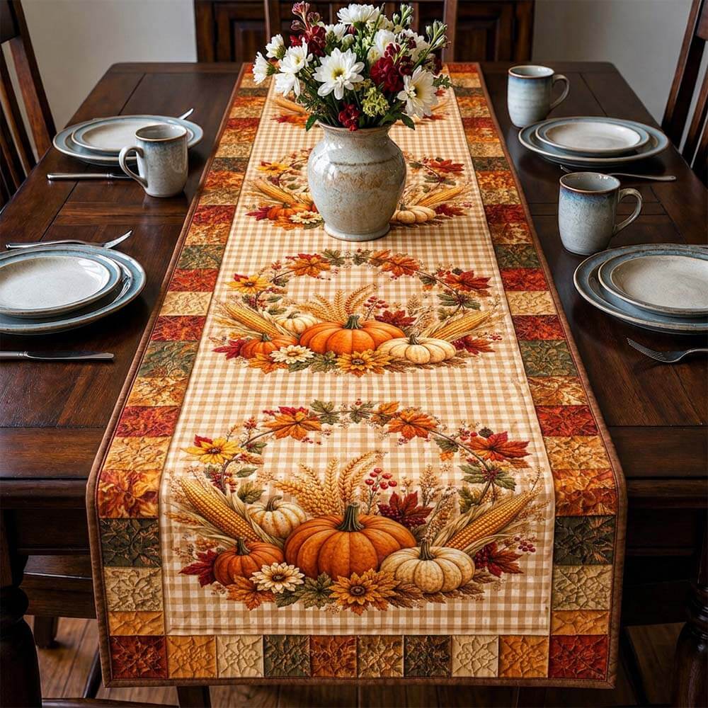 Autumn Pumpkin Harvest Table Runner