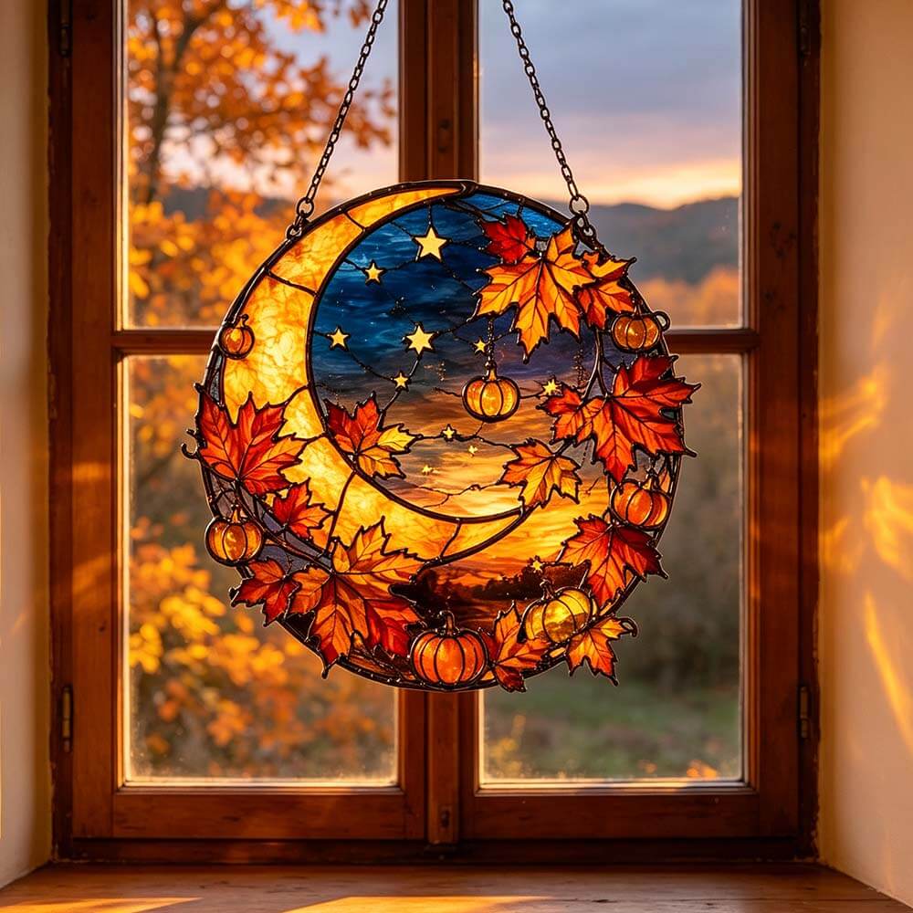 Autumn Moon Pumpkin  - Acrylic Suncatcher