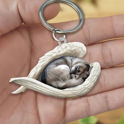 Sleeping Angel Acrylic Keychain Husky SA129