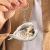 Sleeping Angel Acrylic Keychain Yorkshire Terrier SA132