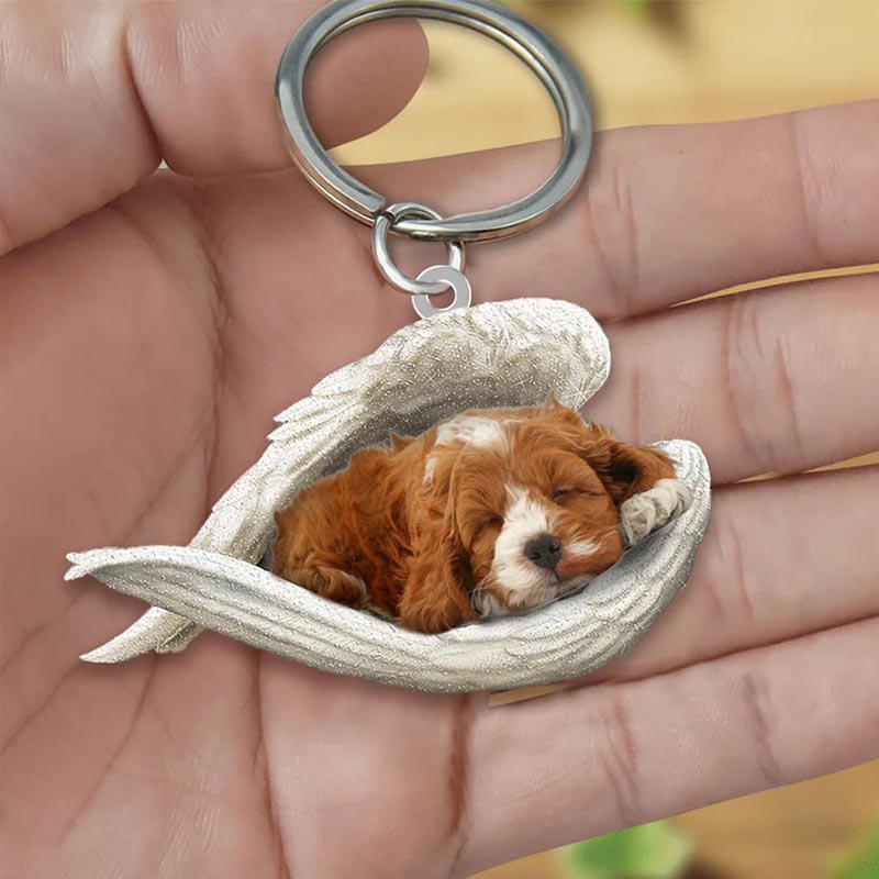 Sleeping Angel Acrylic Keychain Cockapoo SA135