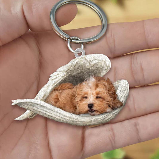 Sleeping Angel Acrylic Keychain Maltipoo SA142