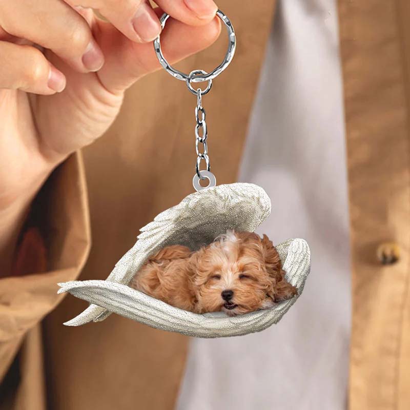 Sleeping Angel Acrylic Keychain Maltipoo SA142