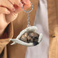 Sleeping Angel Acrylic Keychain Brindle Staffy SA149