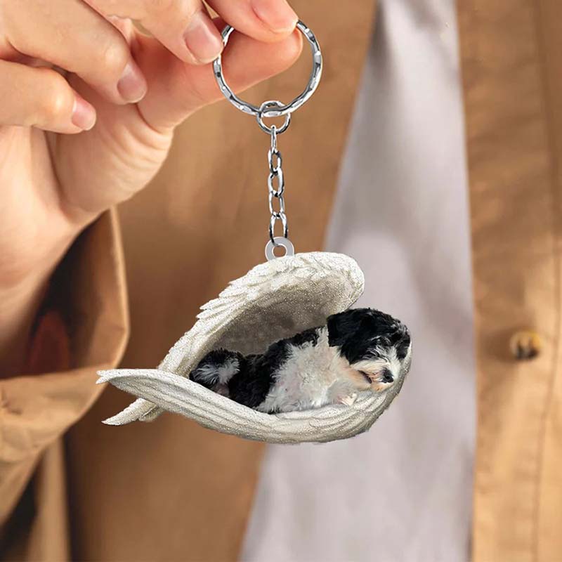 Sleeping Angel Acrylic Keychain Portuguese Water Dog SA169