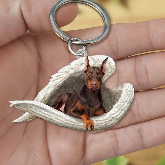 Sleeping Angel Acrylic Keychain Dobermann SA177