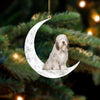 Bearded Collies Sit On The Moon Ornament MO133