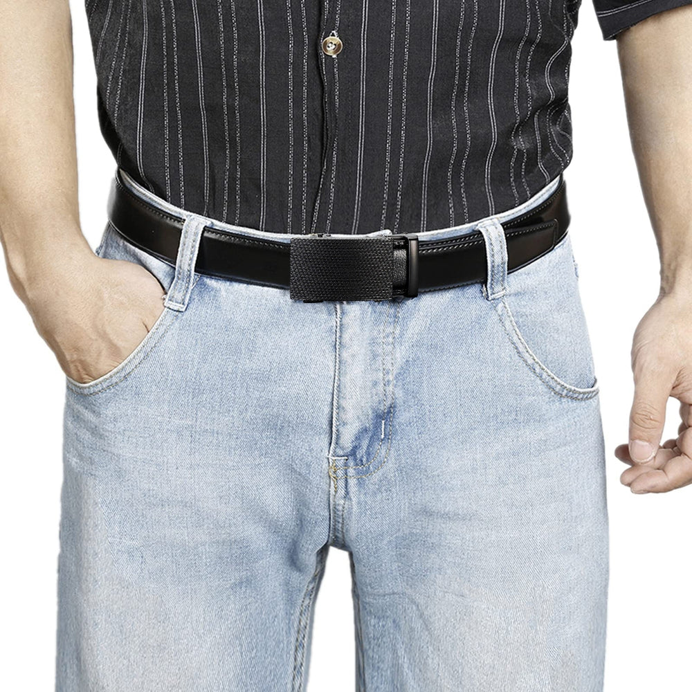 Leather Ratchet Belt With Adjustable Buckle - LR001