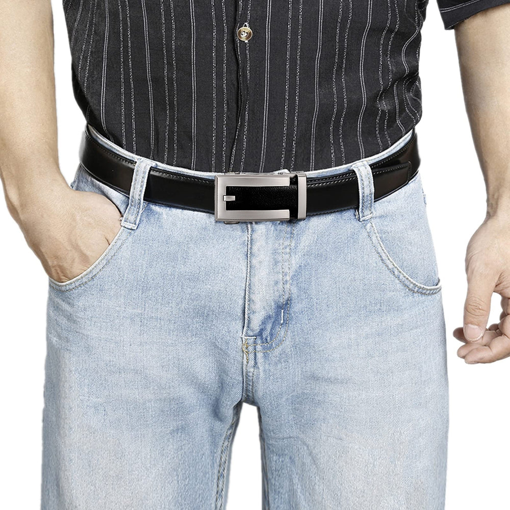 Leather Ratchet Belt With Adjustable Buckle - LR008