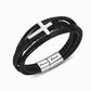 To My Son Pray Through It Leather Cross Bracelet