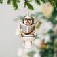 Havanese - Dog Sitting On Toilet Ornament  OT005