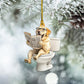 Golden Retriever - Dog Sitting On Toilet Ornament  OT018