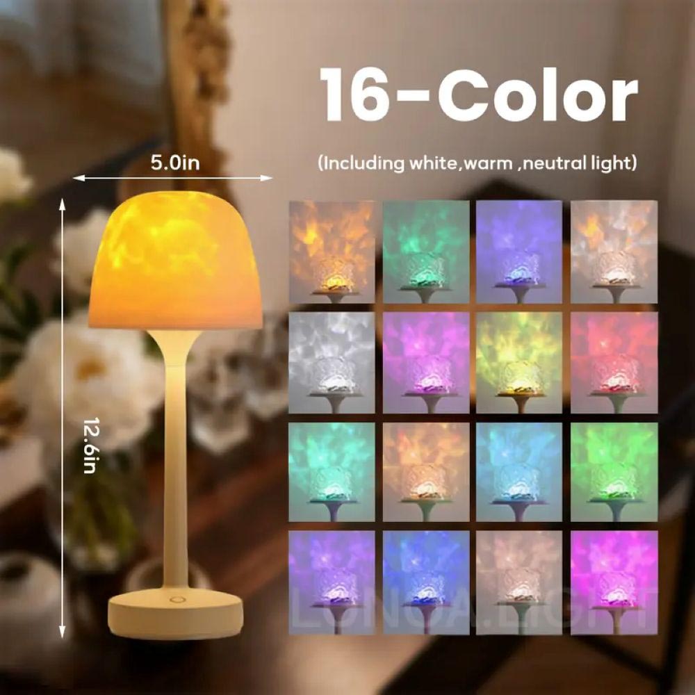 Ocean Wave 16-Color Ambient Lamp – Aurora Water Ripple Night Light