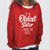 Sister Funny Crew Neck Casual Letter Sweatshirts