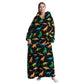 Oversized Wearable Hoodie Blanket – Black Dinosaur