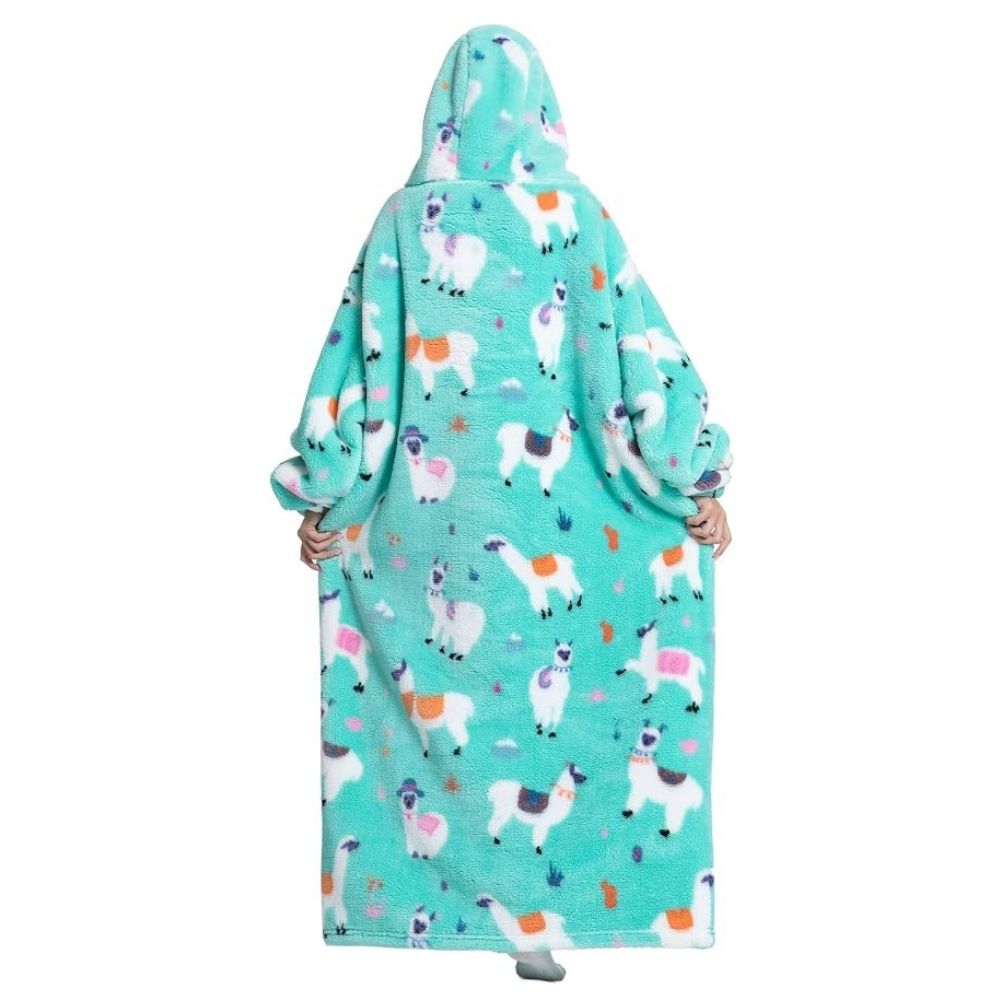 Oversized Wearable Hoodie Blanket – Blue Alpaca