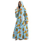 Oversized Wearable Hoodie Blanket – Blue Pizza
