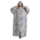 Oversized Wearable Hoodie Blanket – Gray Panda