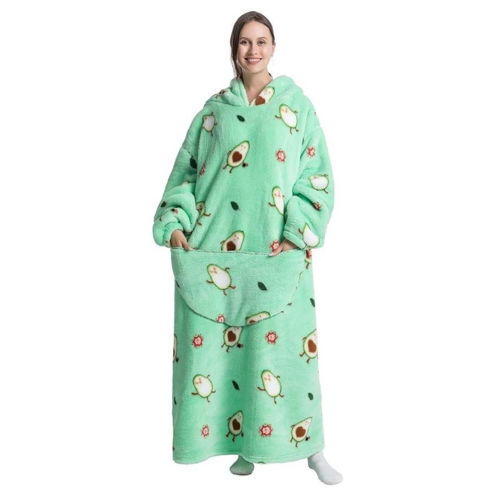 Oversized Wearable Hoodie Blanket – Green Avocado