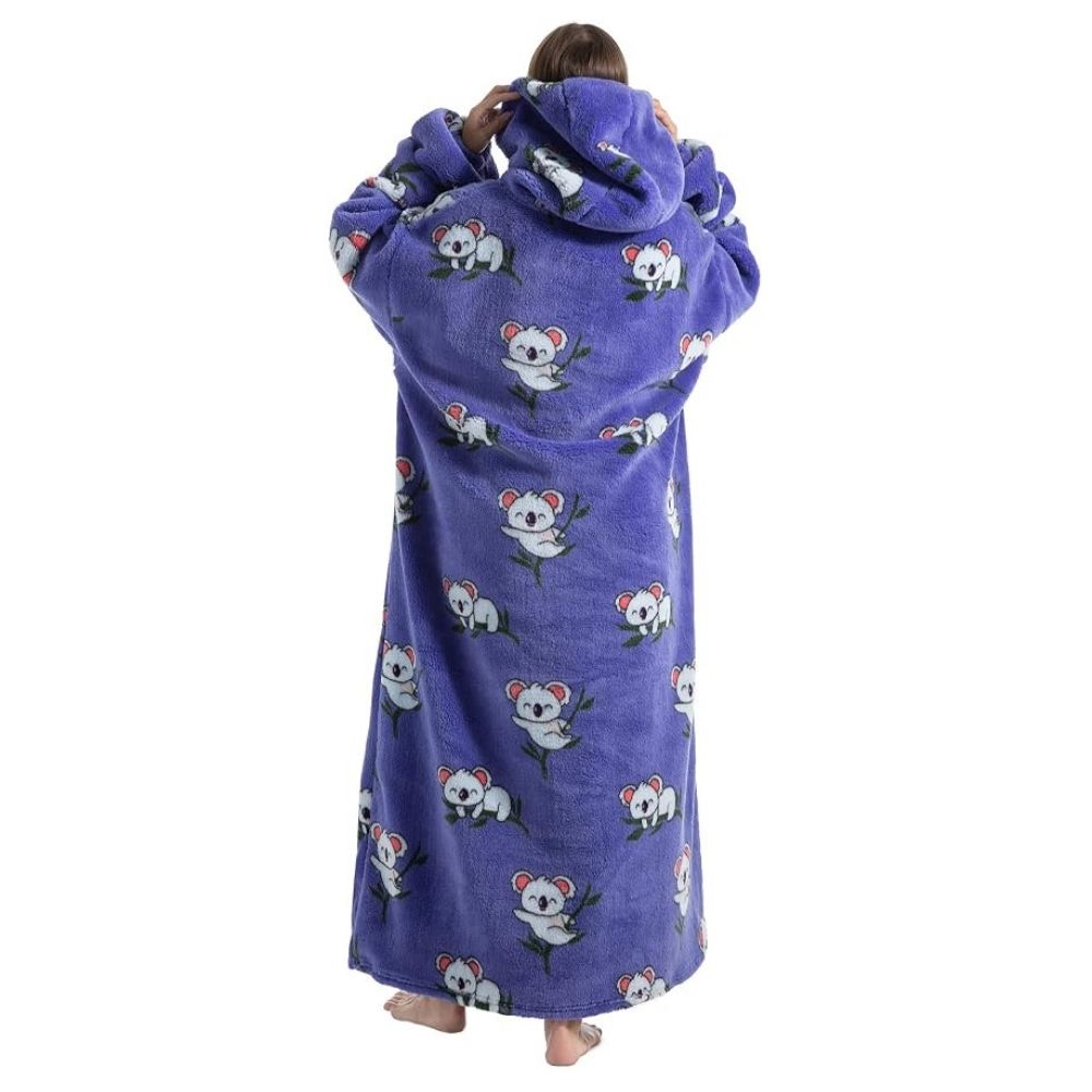 Oversized Wearable Hoodie Blanket – Purple Koala