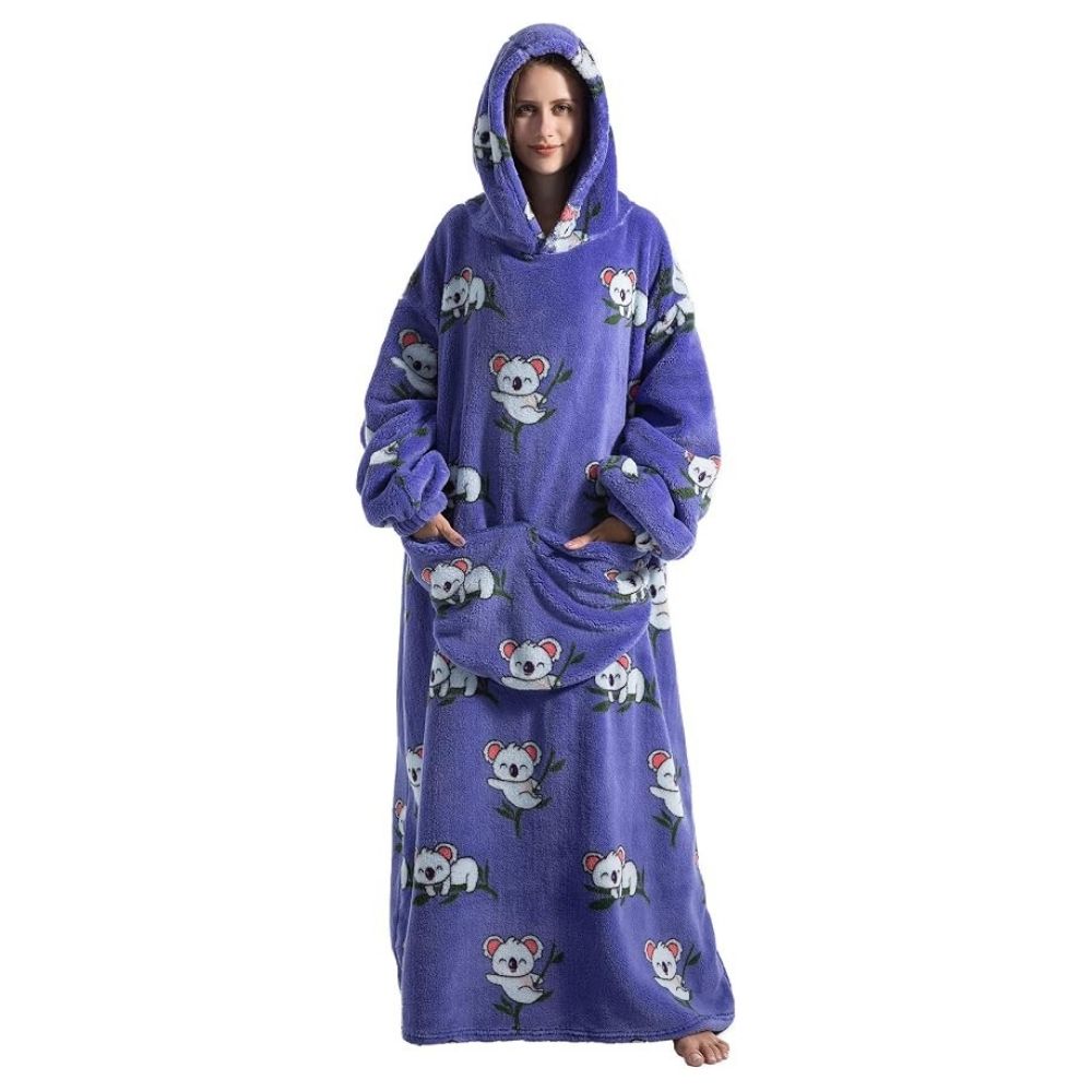 Oversized Wearable Hoodie Blanket – Purple Koala