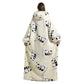 Oversized Wearable Hoodie Blanket – White Panda