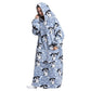 Oversized Wearable Hoodie Blanket – Blue Dog