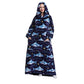 Oversized Wearable Hoodie Blanket – Blue Shark