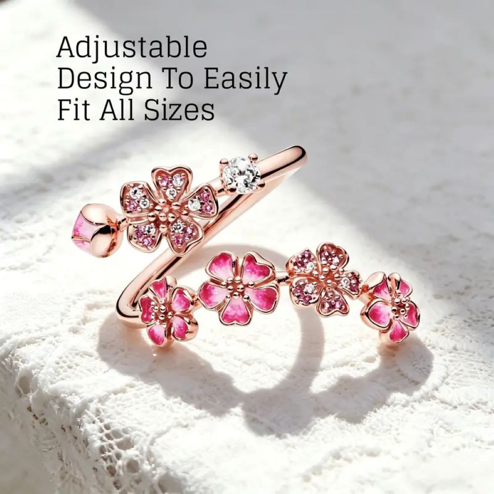 Peach Blossom Adjustable Open Rings