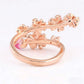 Peach Blossom Adjustable Open Rings