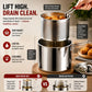 Personal Mini Deep Fryer Set – Stainless Steel Pot with Lift-Out Draining Basket & Food Tongs