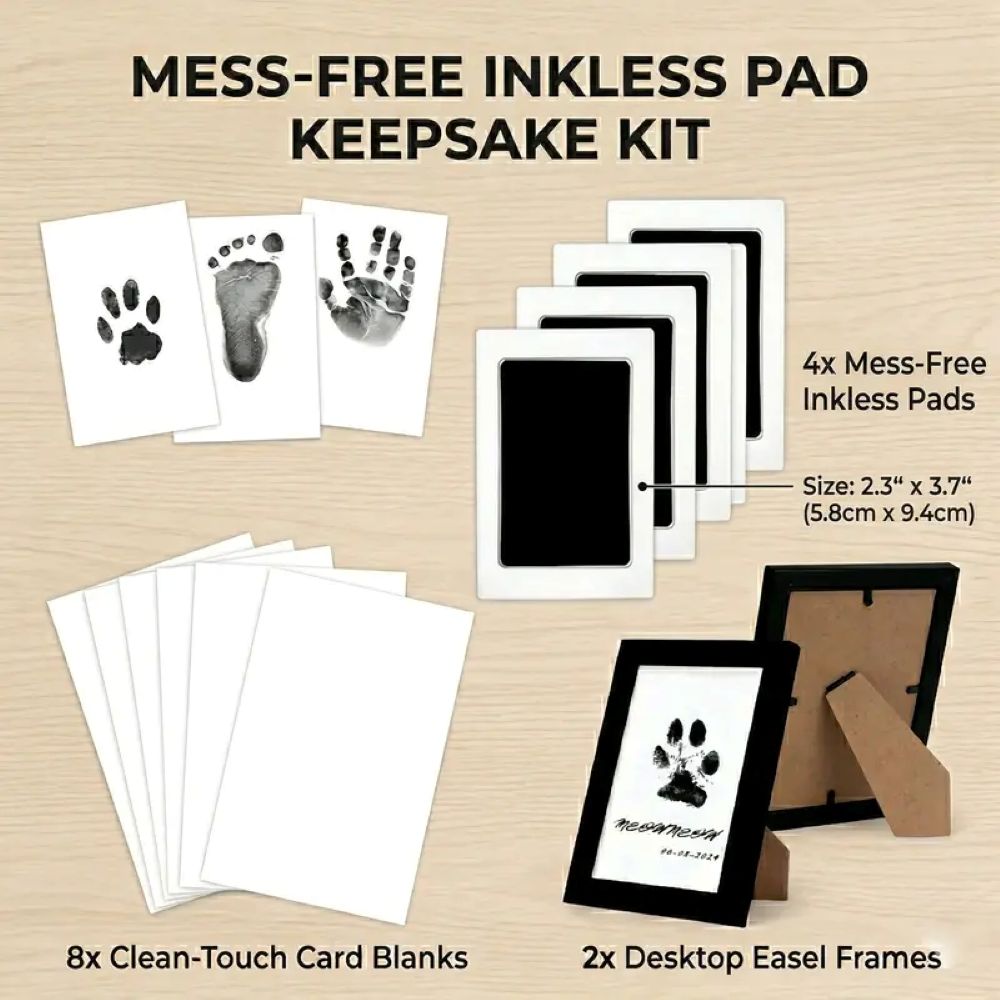 Pet Paw Print Kit, Mess-Free Paw Print Stamp Pad for Dogs & Cats