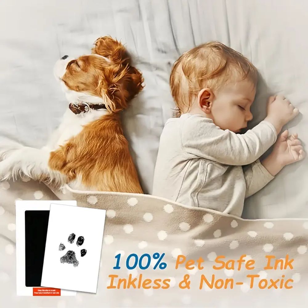 Pet Paw Print Kit, Mess-Free Paw Print Stamp Pad for Dogs & Cats