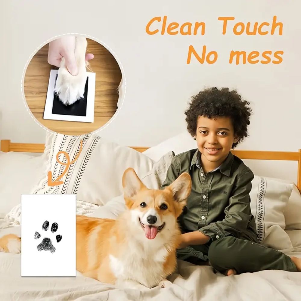 Pet Paw Print Kit, Mess-Free Paw Print Stamp Pad for Dogs & Cats