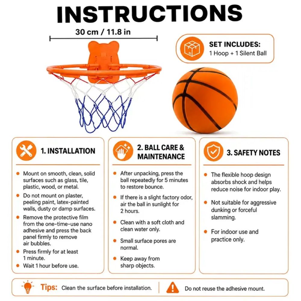 Quiet Indoor Basketball Set