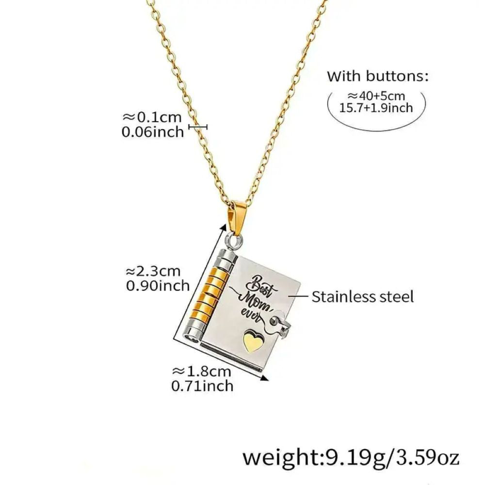 For Mom - My Best Mom Ever Book Necklace