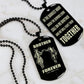 Vikings Engraved Black Dog Tag Double Sided Gift From Brother, Brother Forever
