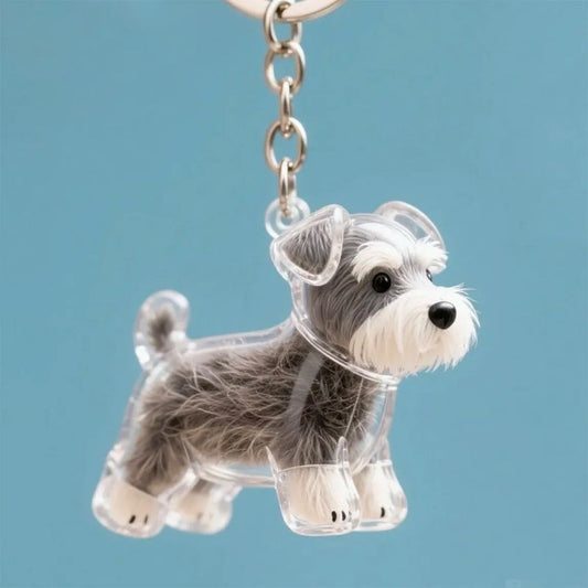 Schnauzer Hair Collector Keychain Charm Memorial Storage Box HC003