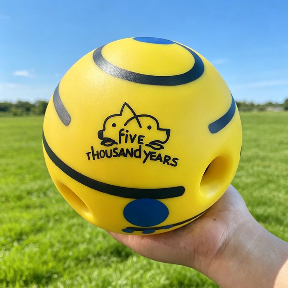 Dog Treat Dispenser Ball – Interactive Squeaky Training Toy
