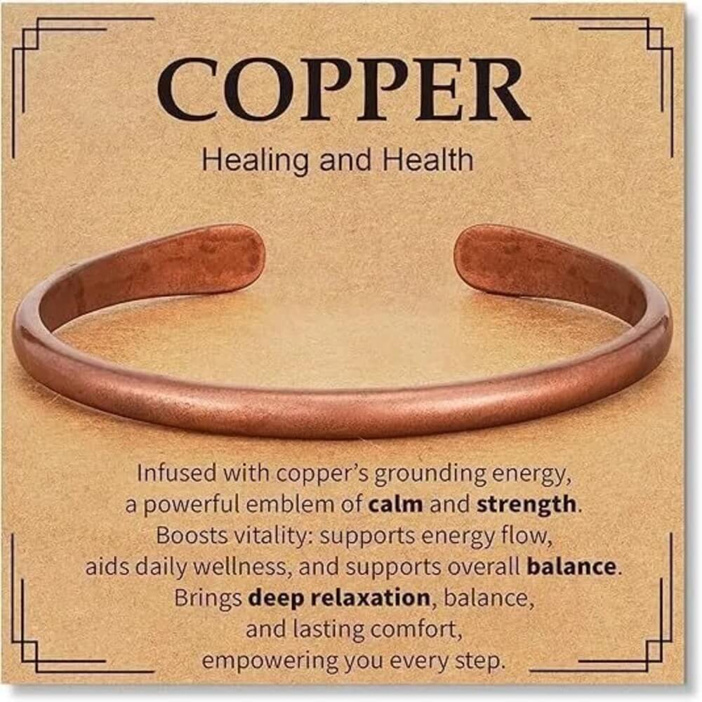 Retro Geometric Copper Bangle Bracelet For Unisex