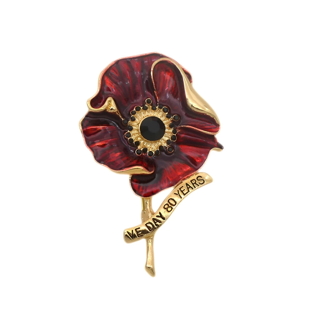 VE Day 80 Poppy Brooch